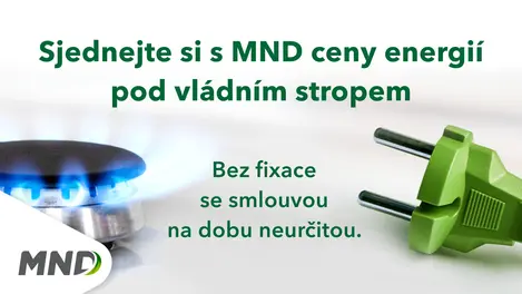 Hořící plyn a kabel do zásuvky MND