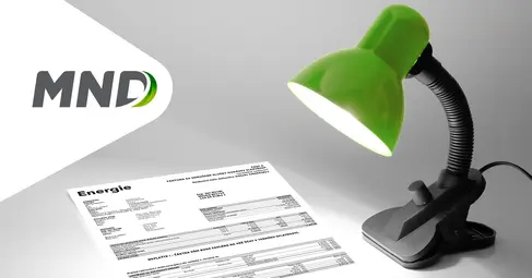 Lampa s fakturou za energie MND