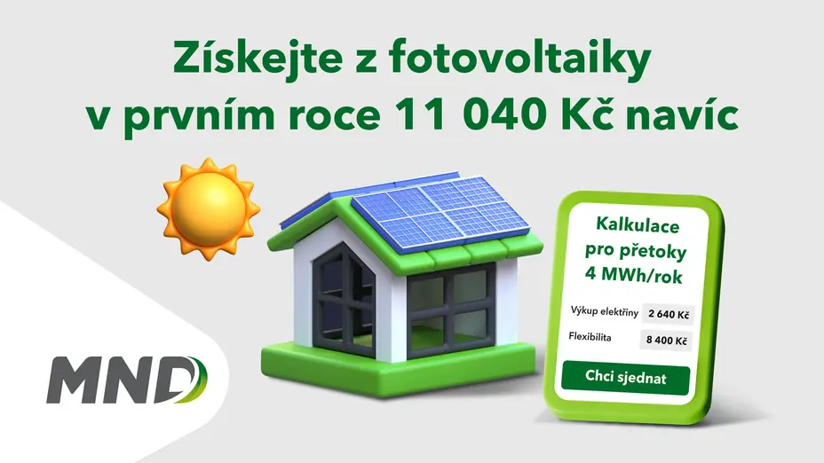 Získejte z fotovoltaiky v prvním roce 11 040 Kč navíc