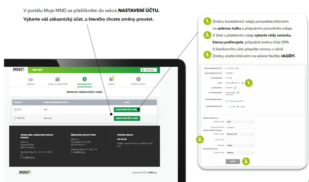 Osobní či platební údaje v Mojemnd.cz | MND Energie a.s.